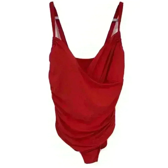CALIA Women's Plus Size Ruched One Piece Swimsuit Rosewood Size 20 NWT - Picture 1 of 7